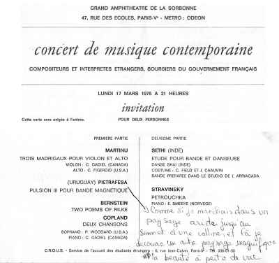 Concert de musique contemporaine (Sorbonne-1975)
